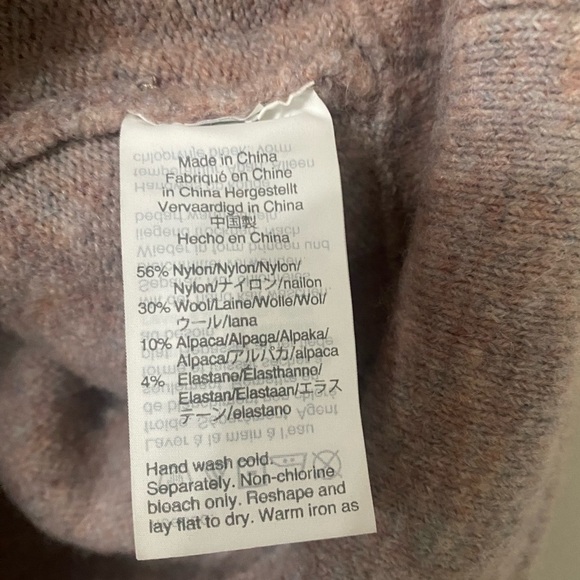 Madewell Faux Wrap Coziest Yarn Pullover Heather Boysenberry V Neckline Sweater - Picture 4 of 10